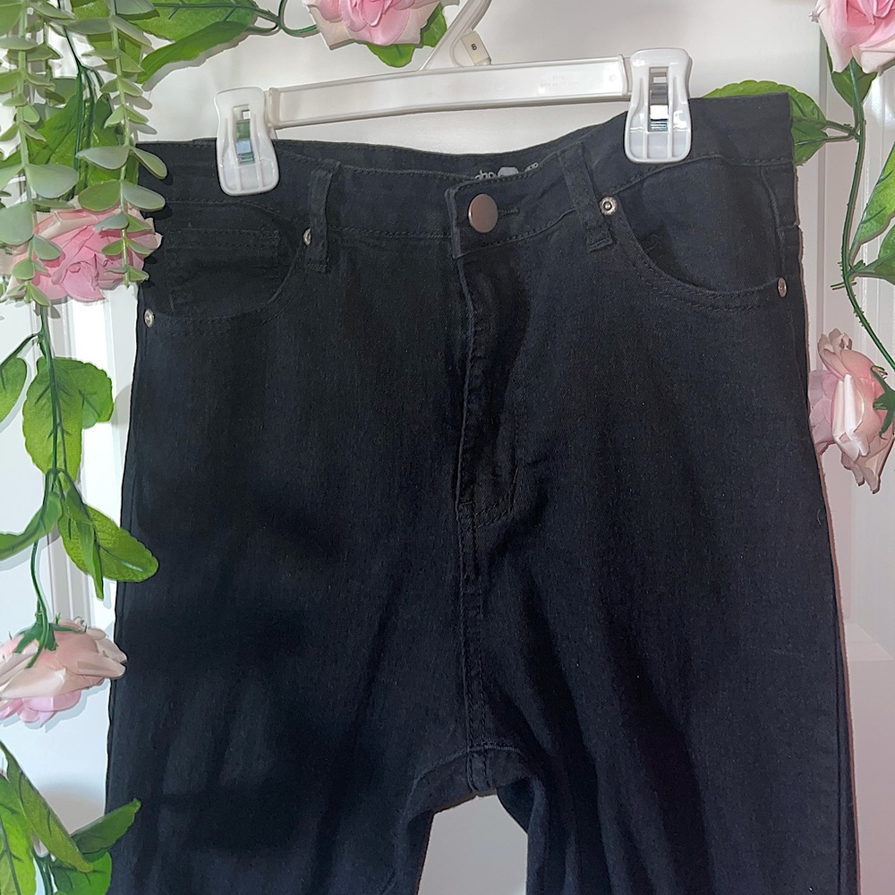 High-Waisted Black Skinny Jeans (long)